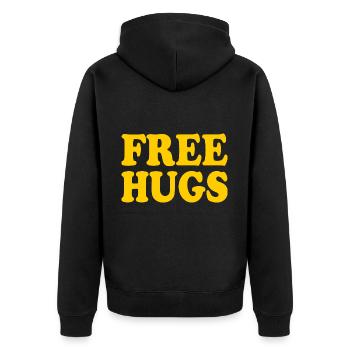 Free hugs - Veste à capuche bio Premium Unisexe - noir - Dos - Nico (187cm)