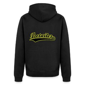 Auto Detailer Autoliebhaber Fahrzeug Aufbereiter - Unisex Premium Bio Zip Hoodie - Schwarz - Hinten - Nico (187cm)