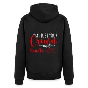 Ajustez votre couronne et manipulez-la 13 - Veste à capuche bio Premium Unisexe - noir - Dos - Nico (187cm)