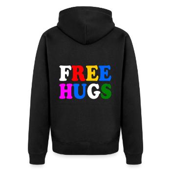 Free hugs - Veste à capuche bio Premium Unisexe - noir - Dos - Nico (187cm)