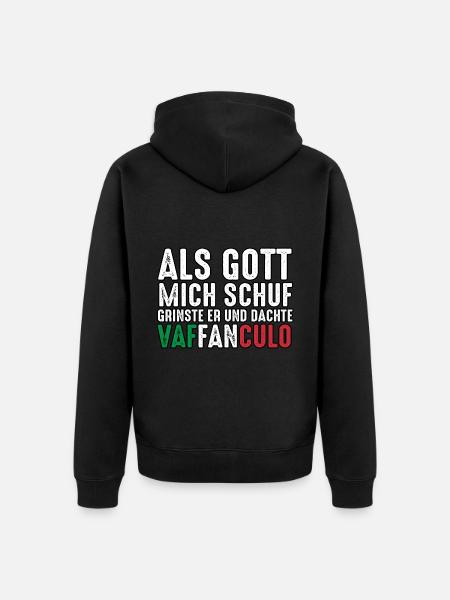 Italien Italiener Vaffanculo - Unisex Premium Bio Zip Hoodie - Schwarz