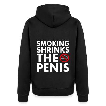 Smoking shrinks the penis - Veste à capuche bio Premium Unisexe - noir - Dos - Nico (187cm)
