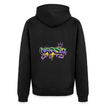 Neapel Napoli Italien Stadt Graffiti Spray Sprayer - Unisex Premium Bio Zip Hoodie - Schwarz - Hinten - Nico (187cm)