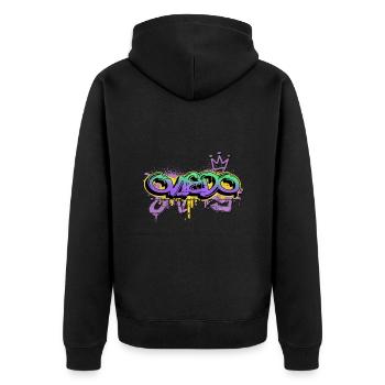 Oviedo Spanien Stadt Graffiti Spray Sprayer - Unisex Premium Bio Zip Hoodie - Schwarz - Hinten - Nico (187cm)