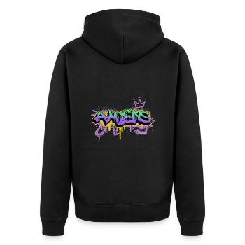 Amiens Frankreich Stadt Graffiti Spray Sprayer - Unisex Premium Bio Zip Hoodie - Schwarz - Hinten - Nico (187cm)