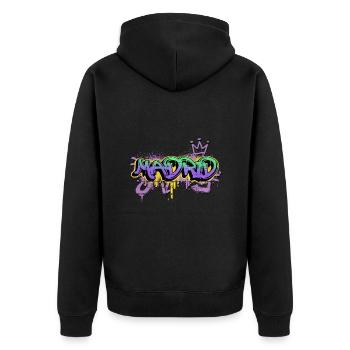 Madrid Spanien Stadt Graffiti Spray Sprayer - Unisex Premium Bio Zip Hoodie - Schwarz - Hinten - Nico (187cm)