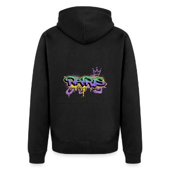 Paris Frankreich Stadt Graffiti Spray Sprayer - Unisex Premium Bio Zip Hoodie - Schwarz - Hinten - Nico (187cm)