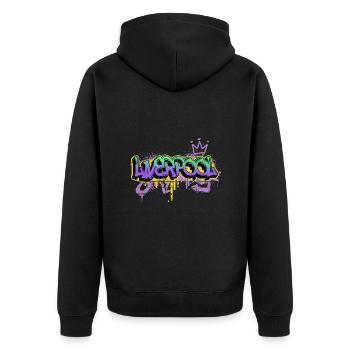 Liverpool Angleterre UK City Graffiti Spray Sprayer - Veste à capuche bio Premium Unisexe - noir - Dos - Nico (187cm)