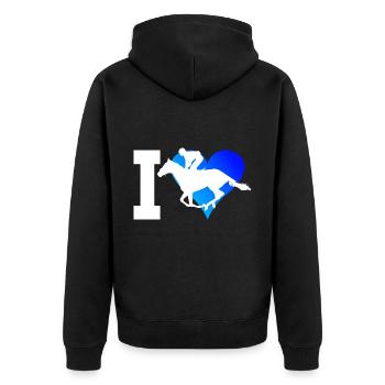 Hunting Riding Dressour Equestrian - Unisex Premium Organic Zip Hoodie - black - Back - Nico (187cm)