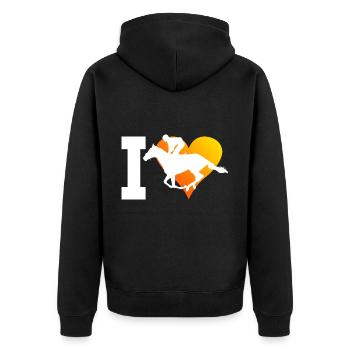 Equestrian Show Jumping Equestrian Horseback Riding Horse Riding - Unisex Premium Organic Zip Hoodie - black - Back - Nico (187cm)