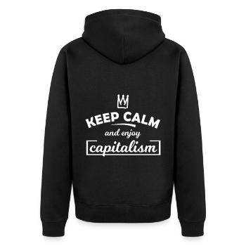 Profitez du capitalisme - Veste à capuche bio Premium Unisexe - noir - Dos - Nico (187cm)
