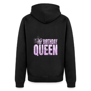 Anniversaire Reine Femmes Anniversaire Reine - Veste à capuche bio Premium Unisexe - noir - Dos - Nico (187cm)
