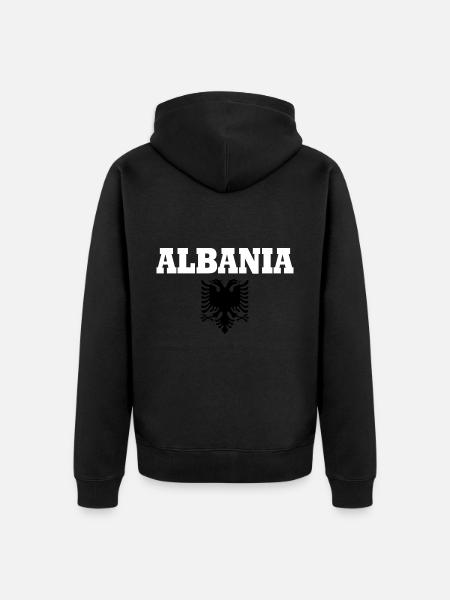 albania - Unisex Premium Organic Zip Hoodie - black