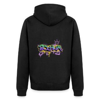 Bochum Deutschland Stadt Graffiti Spray Sprayer - Unisex Premium Bio Zip Hoodie - Schwarz - Hinten - Nico (187cm)
