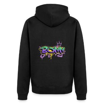 Bonn Deutschland Stadt Graffiti Spray Sprayer - Unisex Premium Bio Zip Hoodie - Schwarz - Hinten - Nico (187cm)