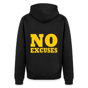 No excuses - Veste à capuche bio Premium Unisexe - noir - Dos - Nico (187cm)