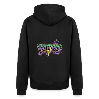 Bottrop Deutschland Stadt Graffiti Spray Sprayer - Unisex Premium Bio Zip Hoodie - Schwarz - Hinten - Nico (187cm)