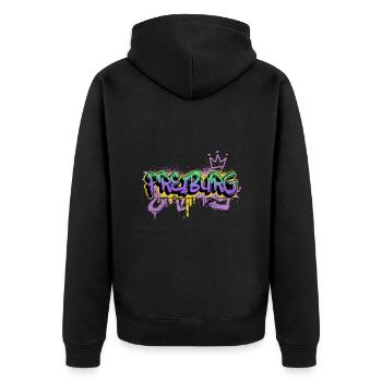 Freiburg Deutschland Stadt Graffiti Spray Sprayer - Unisex Premium Bio Zip Hoodie - Schwarz - Hinten - Nico (187cm)
