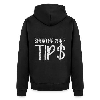 Show Me Your Tips 4 - Unisex Premium Organic Zip Hoodie - black - Back - Nico (187cm)