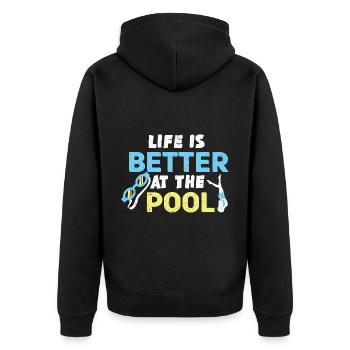 Swimmers Swimming 50 meters track Breaststroke - Unisex Premium Organic Zip Hoodie - black - Back - Nico (187cm)