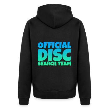 Official Disc Search Team 2 - Unisex Premium Bio Zip Hoodie - Schwarz - Hinten - Nico (187cm)