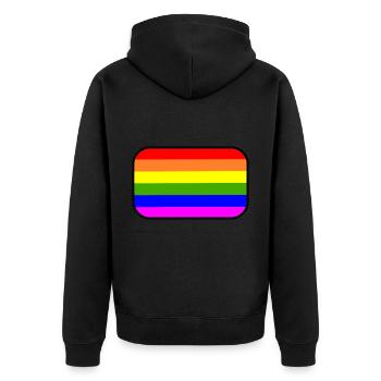 Lgbt - Unisex Premium Bio Zip Hoodie - Schwarz - Hinten - Nico (187cm)