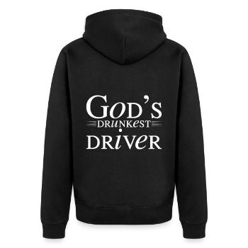 God's Drunkest Driver 4 - Unisex Premium Organic Zip Hoodie - black - Back - Nico (187cm)