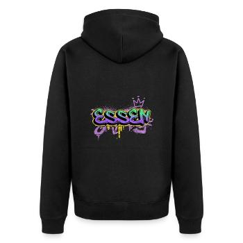 Essen Deutschland Stadt Graffiti Spray Sprayer - Unisex Premium Bio Zip Hoodie - Schwarz - Hinten - Nico (187cm)