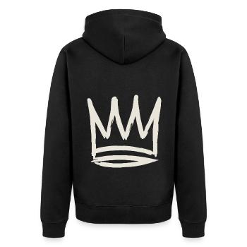 Royal Pfalz Krone - Unisex Premium Bio Zip Hoodie - Schwarz - Hinten - Nico (187cm)