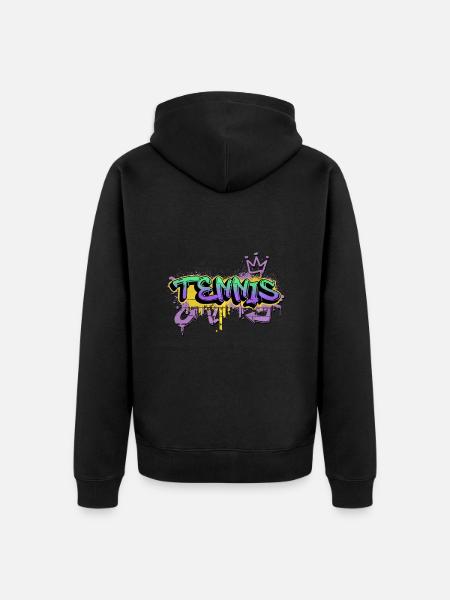 Tennis Graffiti Spray Sprayer Player Sports - Unisex Premium Organic Zip Hoodie - black