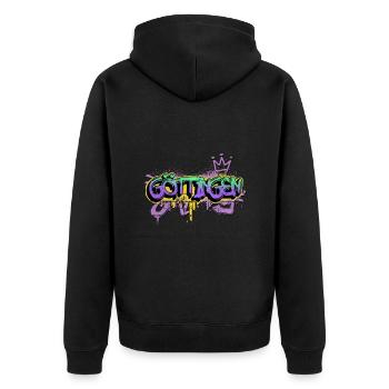 Göttingen Deutschland Stadt Graffiti Spray Sprayer - Unisex Premium Bio Zip Hoodie - Schwarz - Hinten - Nico (187cm)