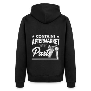 Lustige Schulter-Erholung - Unisex Premium Bio Zip Hoodie - Schwarz - Hinten - Nico (187cm)