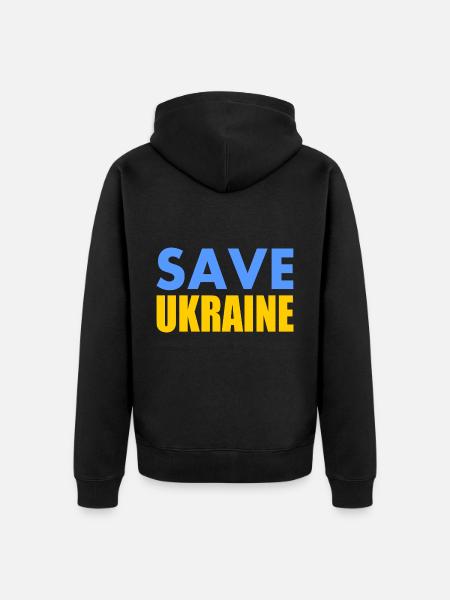 Save ukraine - Unisex Premium Organic Zip Hoodie - black