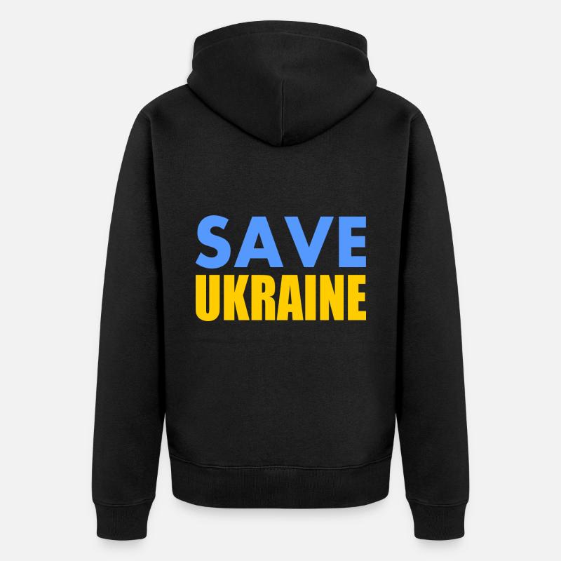 Save ukraine - Unisex Premium Bio Zip Hoodie - Schwarz