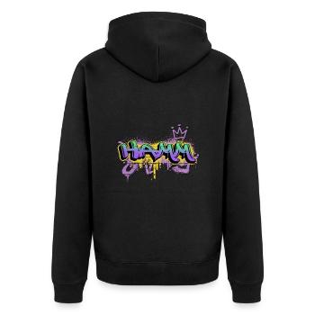 Hamm Deutschland Stadt Graffiti Spray Sprayer - Unisex Premium Bio Zip Hoodie - Schwarz - Hinten - Nico (187cm)