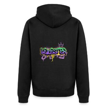 Leicester Angleterre Royaume-Uni City Graffiti Spray Pulvérisateur - Veste à capuche bio Premium Unisexe - noir - Dos - Nico (187cm)