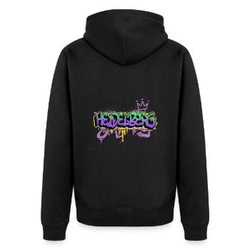Heidelberg Deutschland Graffiti Spray Sprayer - Unisex Premium Bio Zip Hoodie - Schwarz - Hinten - Nico (187cm)