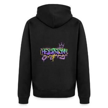 Heilbronn Deutschland Stadt Graffiti Spray Sprayer - Unisex Premium Bio Zip Hoodie - Schwarz - Hinten - Nico (187cm)