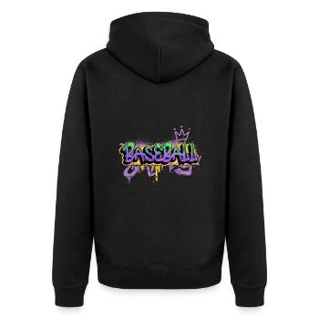 Baseball Graffiti Sprayer Baseball Player Sports - Unisex Premium Organic Zip Hoodie - black - Back - Nico (187cm)