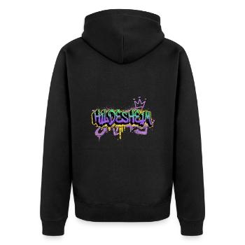 Hildesheim Deutschland Graffiti Spray Sprayer - Unisex Premium Bio Zip Hoodie - Schwarz - Hinten - Nico (187cm)