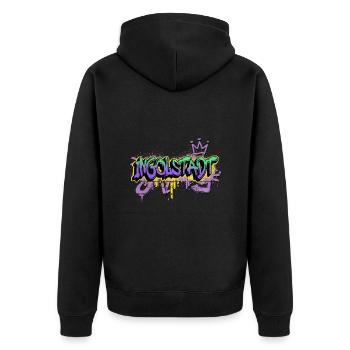 Ingolstadt Deutschland Graffiti Spray Sprayer - Unisex Premium Bio Zip Hoodie - Schwarz - Hinten - Nico (187cm)