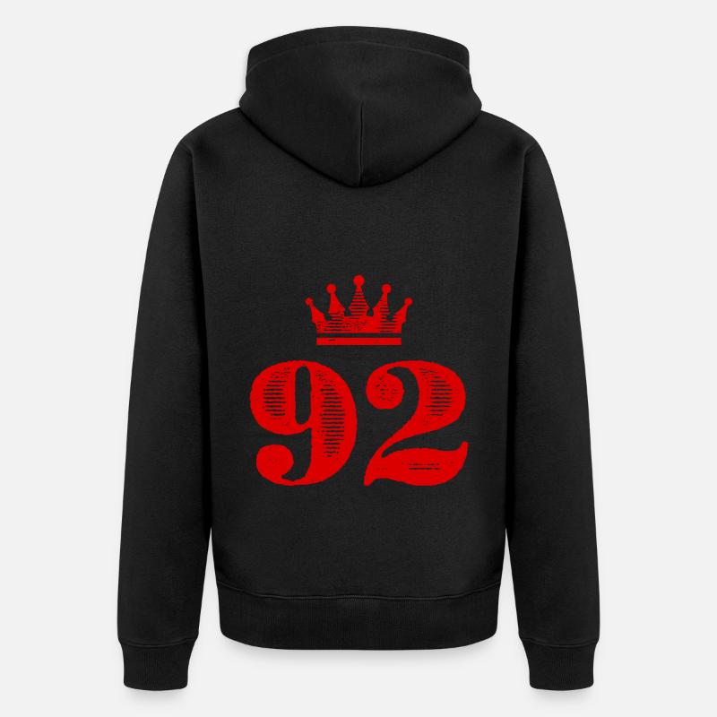 92 Couronne numérique - Veste à capuche bio Premium Unisexe - noir