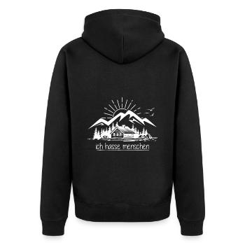 Mountain Hut Mountains Weekend Holiday Quote Quote - Veste à capuche bio Premium Unisexe - noir - Dos - Nico (187cm)