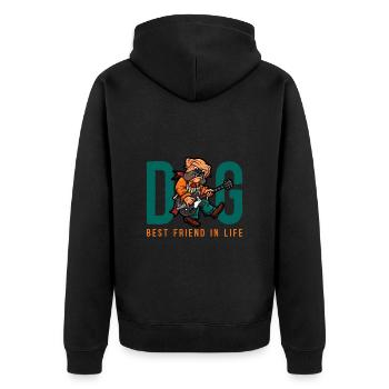 Pug Dog Dog Meilleur ami dans la vie - Veste à capuche bio Premium Unisexe - noir - Dos - Nico (187cm)