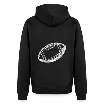Aperçu d’un football américain - Veste à capuche bio Premium Unisexe - noir - Dos - Nico (187cm)