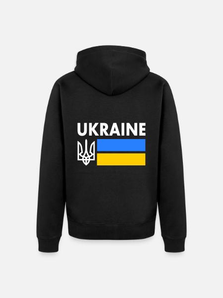Ukraine - Unisex Premium Organic Zip Hoodie - black