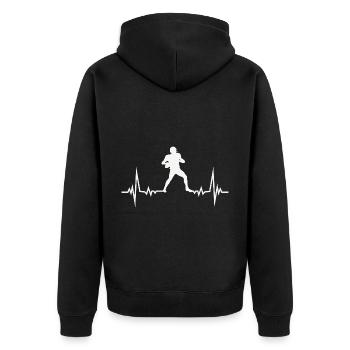 ECG Pulse Heart Line Football Player Cadeau sportif - Veste à capuche bio Premium Unisexe - noir - Dos - Nico (187cm)