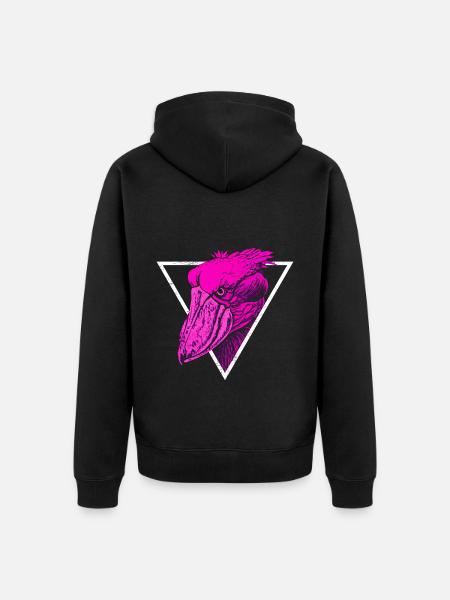 Schuhschnabel Vogel - Unisex Premium Bio Zip Hoodie - Schwarz