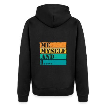 Moi moi-même et moi Retro Quote Statement - Veste à capuche bio Premium Unisexe - noir - Dos - Nico (187cm)