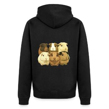 Meerschweinchen für eine Meerschweinchen - Unisex Premium Bio Zip Hoodie - Schwarz - Hinten - Nico (187cm)